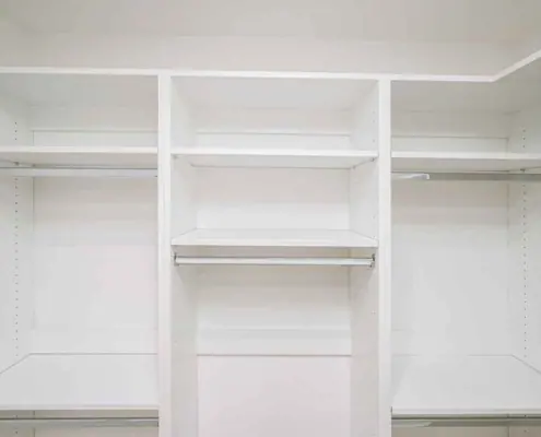 Adjustable shelves for miscellaneous items that are awkward in shape and size but require storage.