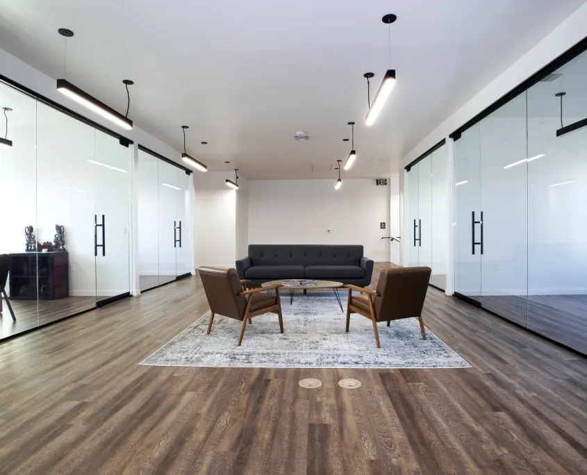 Anaheim commercial office remodel with contemporary work areas