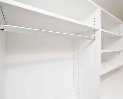 Adjustable rods in "Double Hang" and "Long Hang" configurations, customized to the home owners' needs